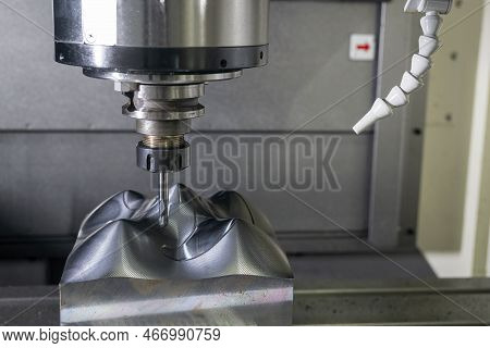 The Cnc Milling Machine Cutting Injection Sample Part By Solid Ball End Mill Tool. The Mold Parts Cu