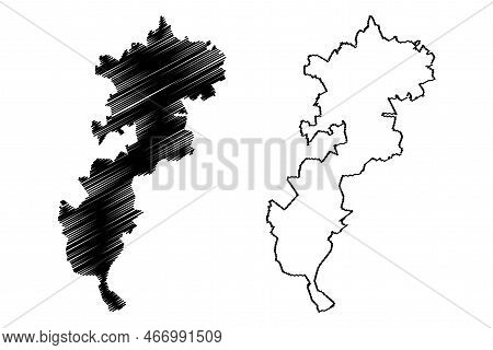 Iguala Municipality (free And Sovereign State Of Guerrero, Mexico, United Mexican States) Map Vector