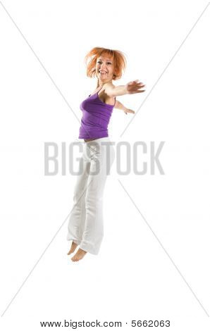Fitness pige på hvid