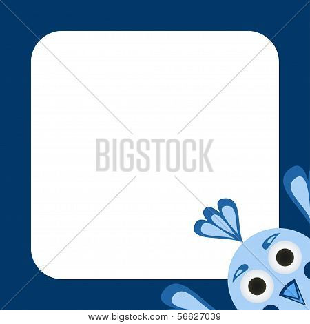Vector Greeting Card With A Funny Blue Bird