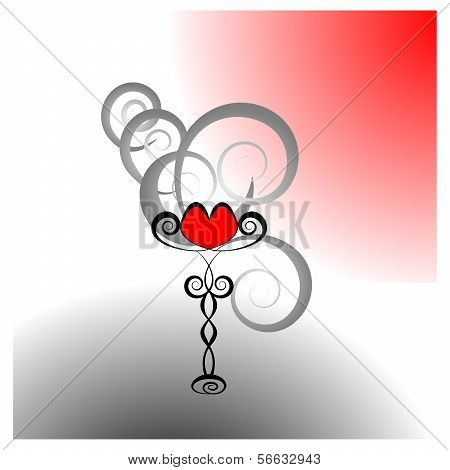 Heart On A Stand. Love Valentine's Day