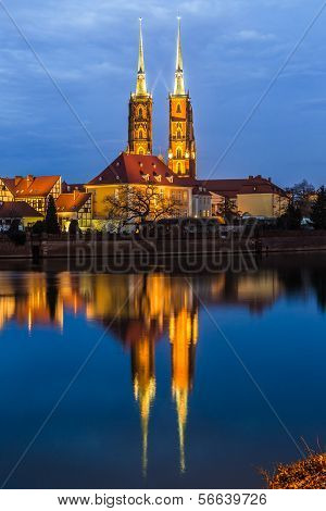 Cathedral Island In The Evening Wroclaw, Poland