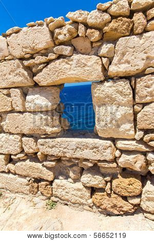 Ruins Of Old Town In Rethymno, Crete, Greece. It Largest Castle In Central Europe