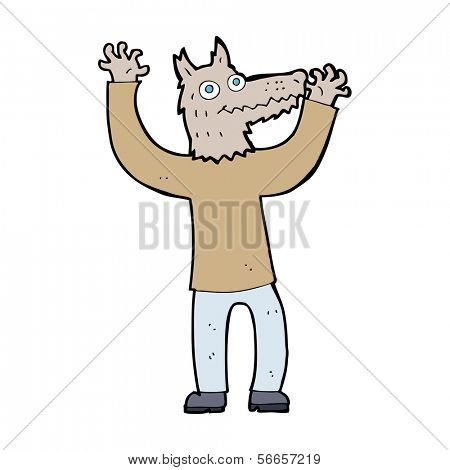 Cartoon wolf man
