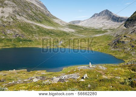 Lake on the top of mountains, Norway