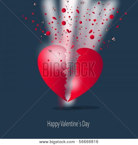 brocken heart, Valentine`s Day card