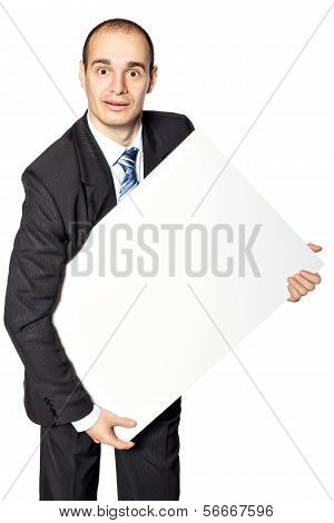 Man Holds The Poster.