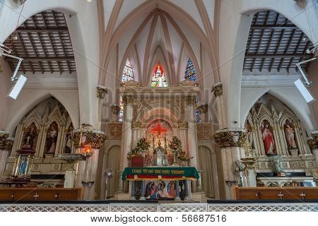 The Chancel Altar Area Of Saint Mary's Cathedral In Bangalore.