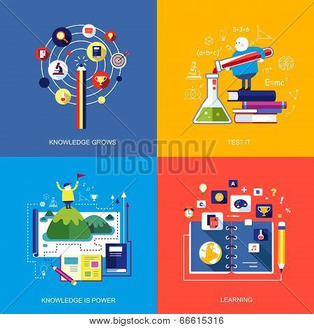 Set Of Flat Design Concept Icons