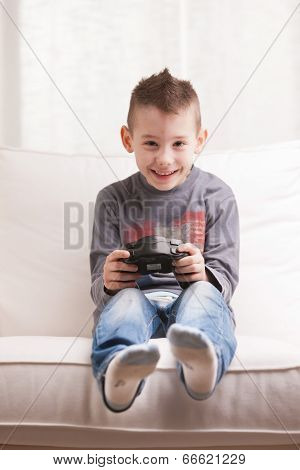 Little Boy Playing Video Games