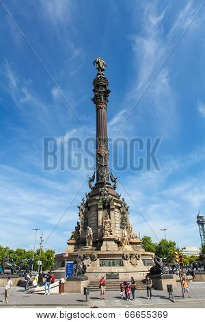 Columbus Monument In Barcelona