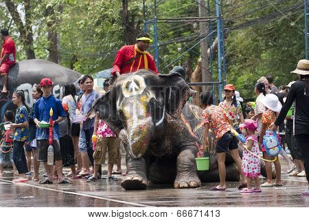 Water Splashing Festival In Thailand
