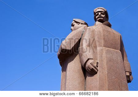 Latvian Riflemen Monument In Riga