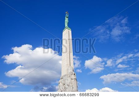 The Freedom Monument In Riga