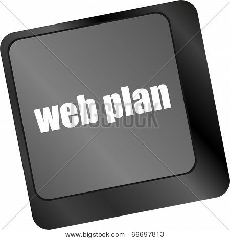 Web Plan Concept With Key On Computer Keyboard, Business Concept