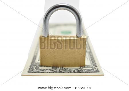 Gold Lock On One Dollar Bill