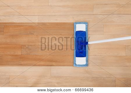 Mop Cleaning A Wooden Floor