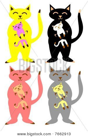 Katzen und Kätzchen set