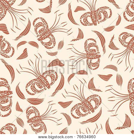 Leaves And Flowers On A Light Background