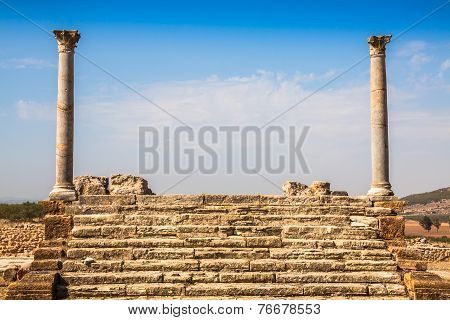 Roman Ruins Sanctuaire Esculape Thuburbo Majus Tunisia