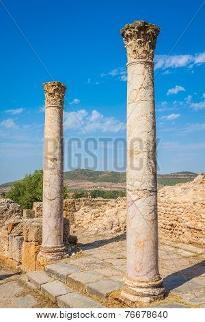 Roman Ruins Sanctuaire Esculape Thuburbo Majus Tunisia