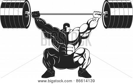 Bodybuilder with a barbell