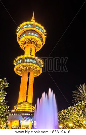 Banhan Chaemsai Tower In Suphanburi City,  Suphan Buri Province. Thailand.