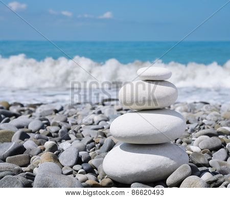 Stone zen-like balance