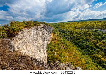 Valley between  mountains.