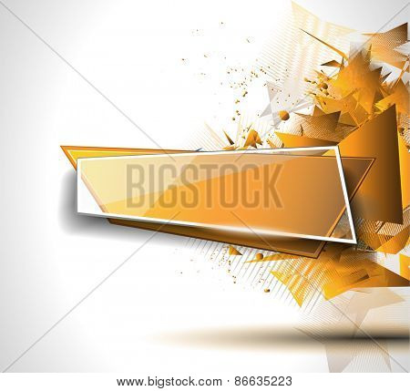 Glass Banner with Abstract Shape and glossy effect with transparent shadows. Idea to use as adtertisement panel, infographic backgrpund, item showcase and so on 
