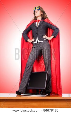 Businesswoman in superwoman concept
