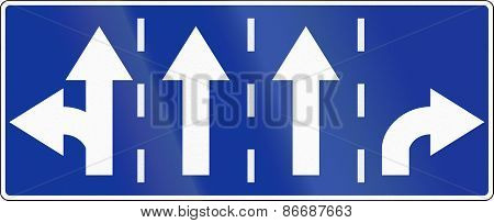 Lane Preselection Sign In Poland