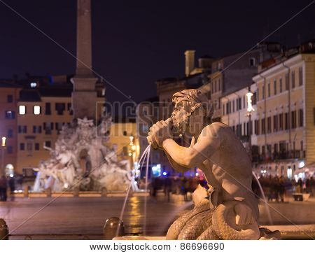 Fountain At Piazza Navona Rome