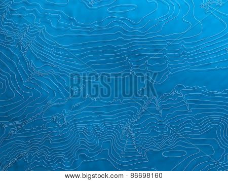 Abstract topographic map in blue colors
