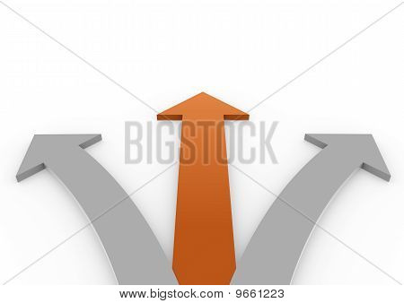 3D orange grå pil