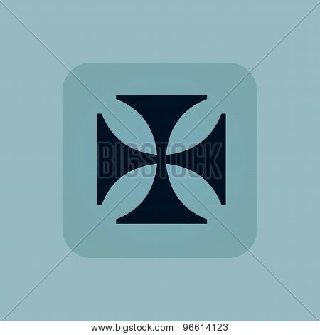 Pale blue maltese cross icon