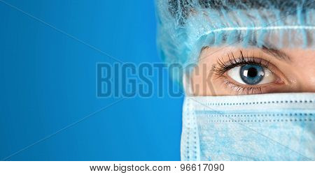 Surgeon Gazing Hospital Close Up Shot