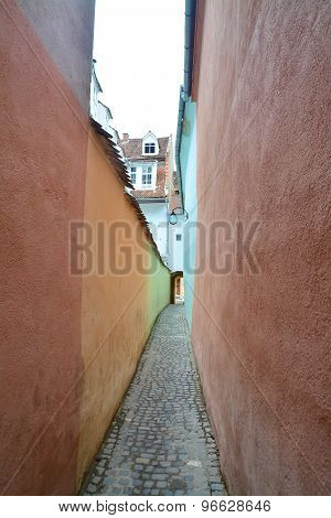 Narrow Street In Brasov, Romania