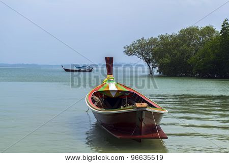Boats in Koh Mook Coast Line.