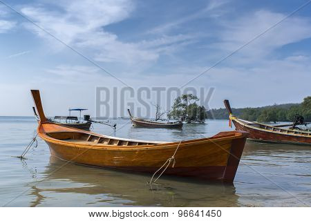 Boat in Koh Mook Coast Line.