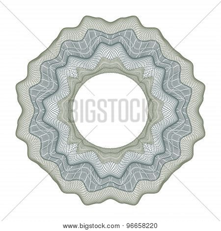 Guilloche decorative element for design certificate, diploma and bank note