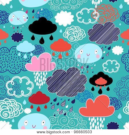 Autumn Pattern With Clouds