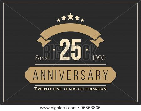 Twenty five years anniversary celebration logotype. 25th anniversary logo.