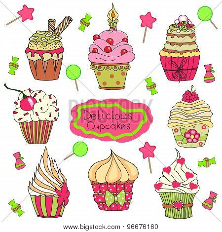 Cupcake Doodle Set