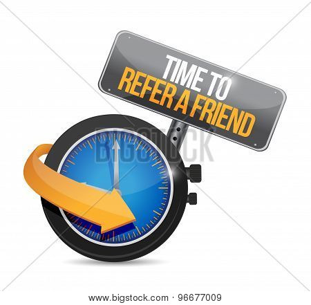 Time To Refer A Friend Sign Concept