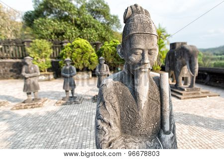 HUE, VIETNAM - MARCH 21, 2015: Tomb Of Khai Dinh Emperor In Hue, March 21, 2015