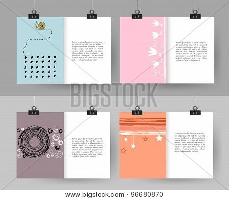 Set of creative hand drawn vintage cards. Best creative hand made design for poster, placard, brochu