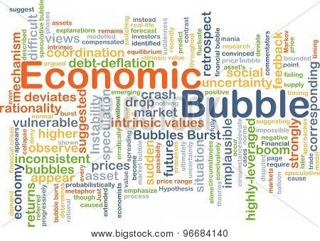 Background concept wordcloud illustration of economic bubble