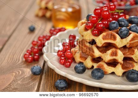 Liege Waffles With Berries