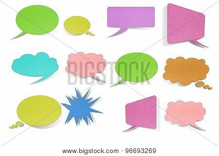 Infographic Design With White Communication Bubbles On The Grey Background.